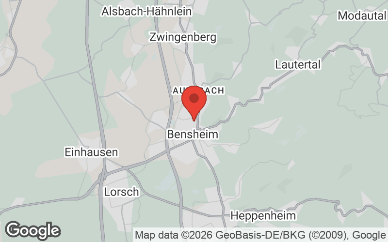 Karte von Bensheim