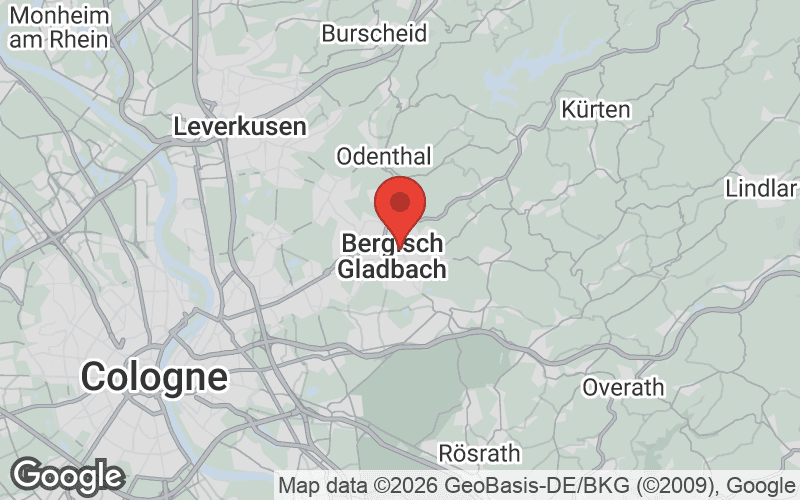 Karte von Bergisch Gladbach