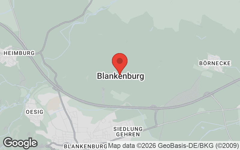 Karte von Blankenburg (Harz)