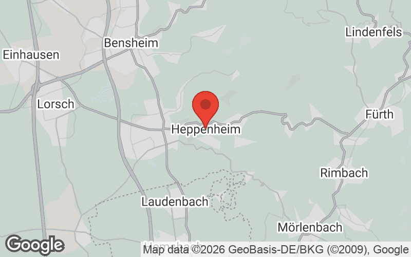 Karte von Heppenheim (Bergstraße)
