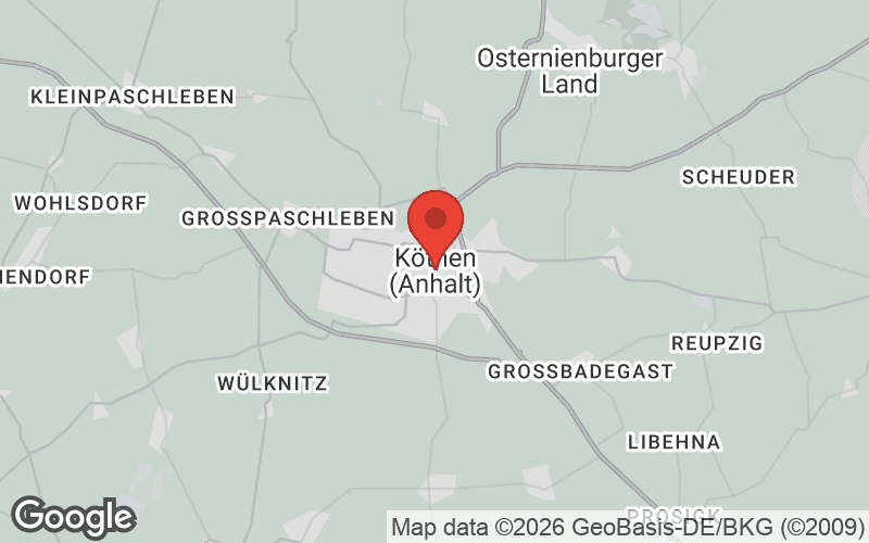 Karte von Köthen (Anhalt)