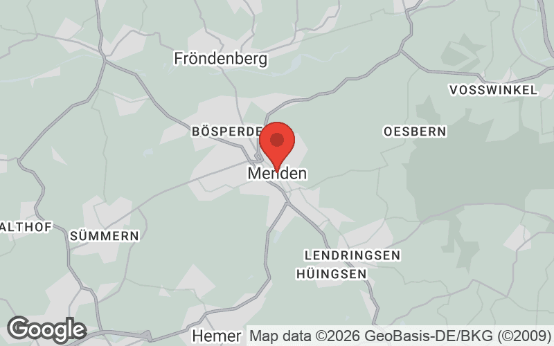 Karte von Menden im Sauerland