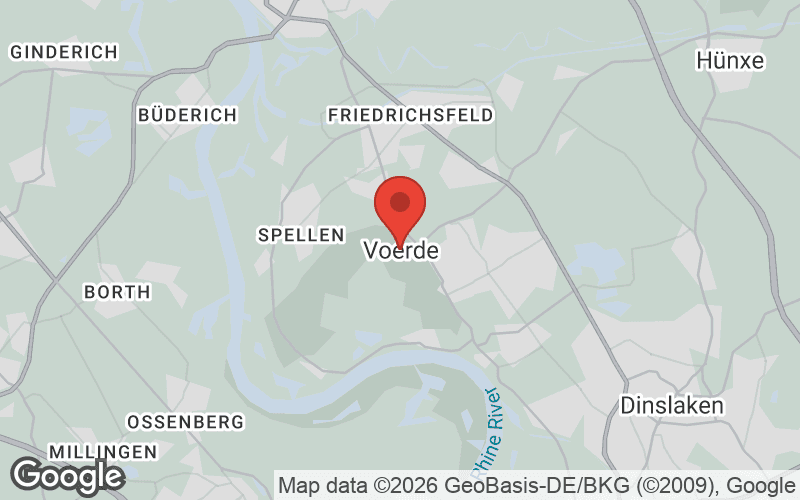 Karte von Voerde (Niederrhein)