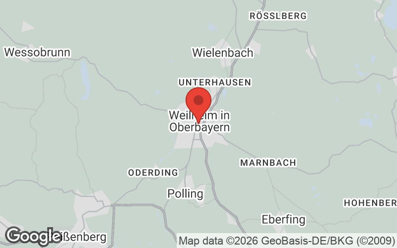 Karte von Weilheim in Oberbayern