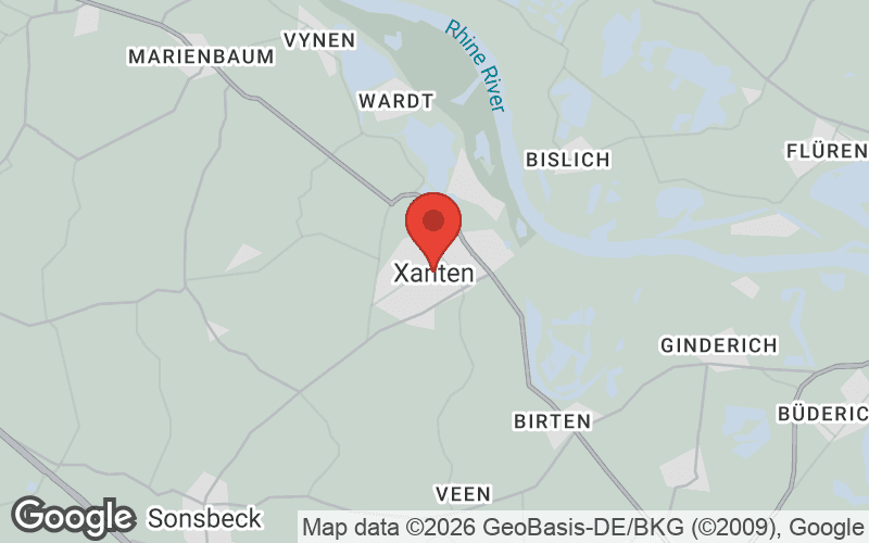 Karte von Xanten