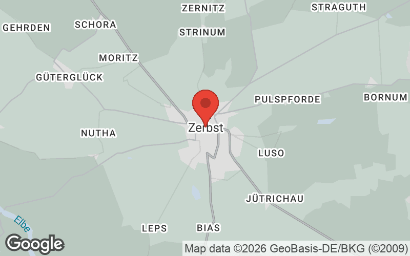 Karte von Zerbst (Anhalt)