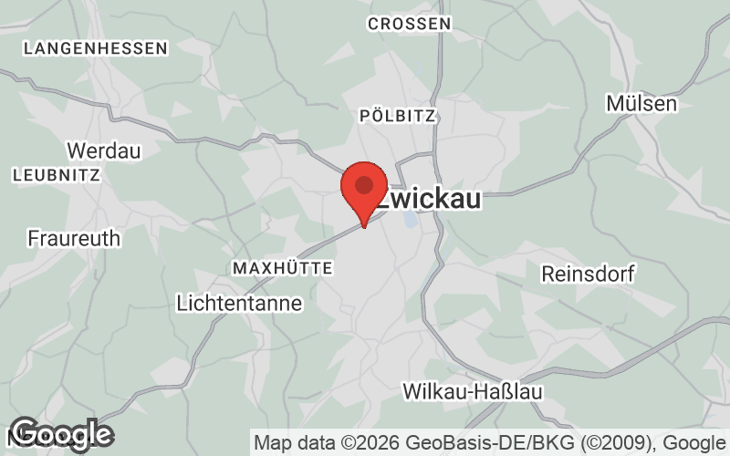 Karte von Zwickau