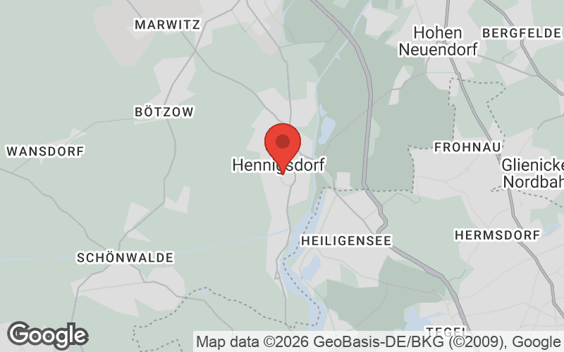 Karte von Hennigsdorf
