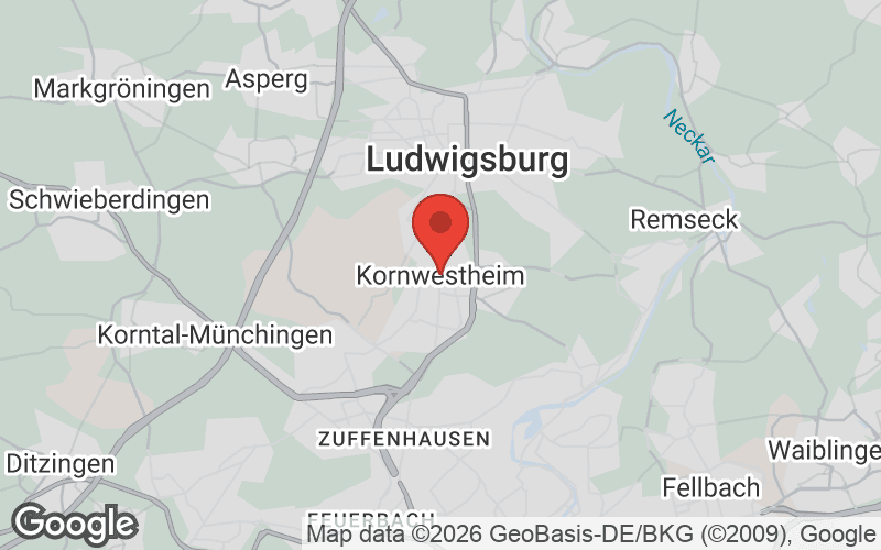 Karte von Kornwestheim