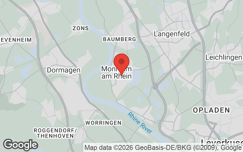 Karte von Monheim am Rhein