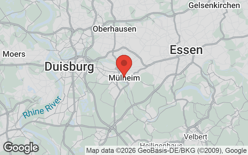 Karte von Mülheim an der Ruhr