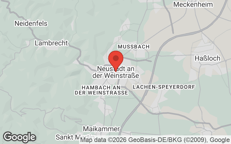 Karte von Neustadt an der Weinstraße