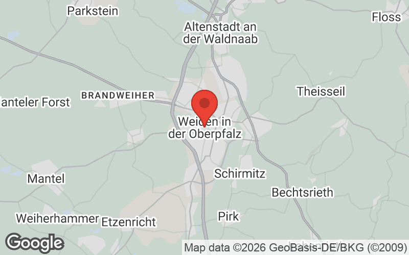 Karte von Weiden in der Oberpfalz